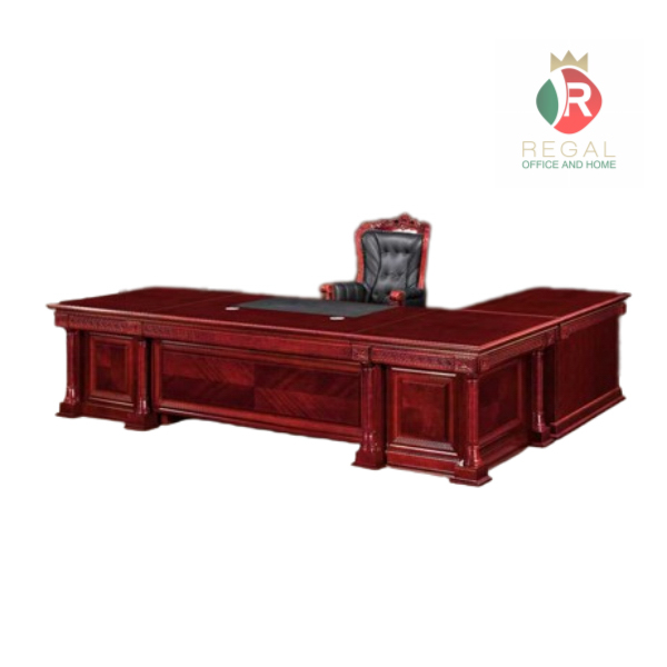 B042 Executive Desk With Credenza & Pedestal