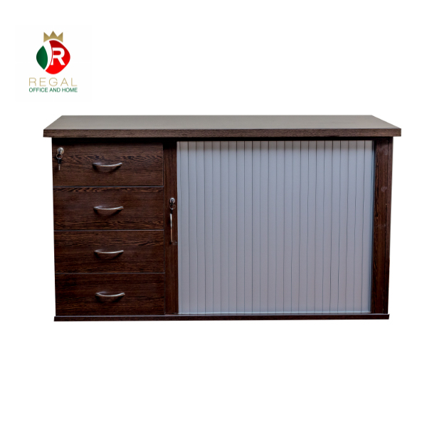 Credenza 4 Drawer with Roller Door